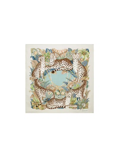 Ferragamo Cheetah Print Silk Square Scarf In Multi