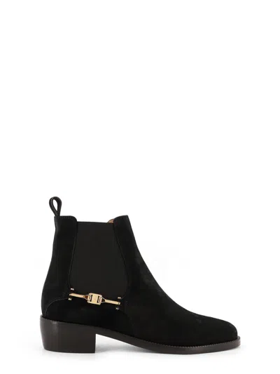 Ferragamo Chelsea Suede Ankle Boots In Black