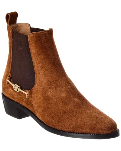 Ferragamo Chelsea Suede Bootie In Orange