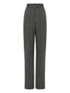 Ferragamo Chevron-pattern Tailored Trousers In Gray