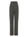 Ferragamo Tailored Trouser In Chevron In Green