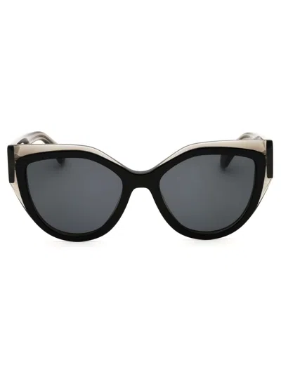 Ferragamo Chic Cat Eye Mini Sunglasses For Women In Black