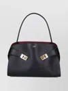 Ferragamo Chic Shoulder Bag Top Handle In Black