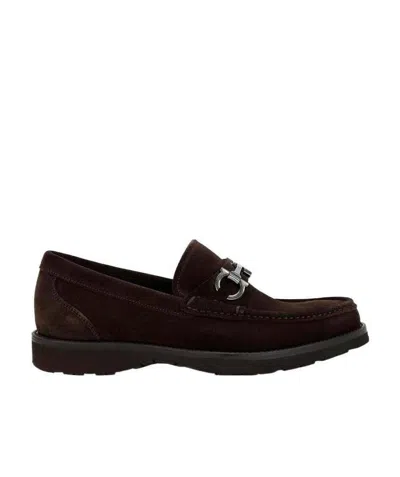 FERRAGAMO CHOCOLATE LOGO BUSINESS CASUAL SHOES