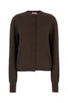 Ferragamo Crew Neck Wool Blend Cardigan