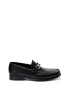 Ferragamo Finley Gancini Leather Loafers In Black