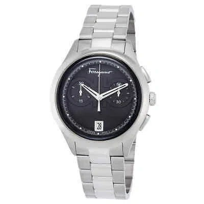 Pre-owned Ferragamo Chronograph Quartz Black Dial Men's Watch Sfyi00321