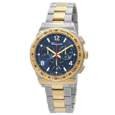 Pre-owned Ferragamo Chronograph Quartz Men's Watch Sfdk00418