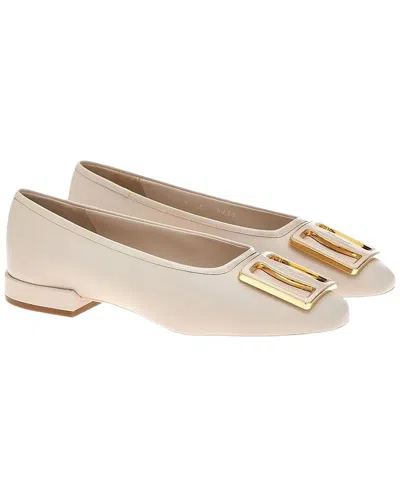 FERRAGAMO FERRAGAMO CHUNKY-BUCKLE LEATHER BALLET FLAT