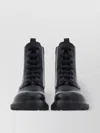 Ferragamo Chunky Heel Ankle Boots With Pull Tab