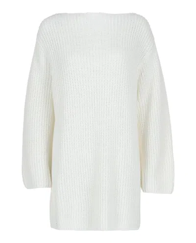Ferragamo Chunky Knit Sweater Dress In White