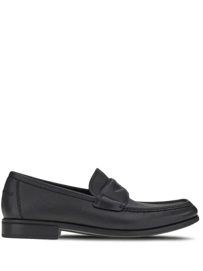 Ferragamo Chunky Leather Penny Loafers In Black