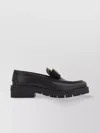 Ferragamo Chunky Sole Bow Loafers With Gold-tone Hardware In Black