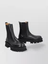 Ferragamo Chunky Sole Leather Chelsea Boots In Black