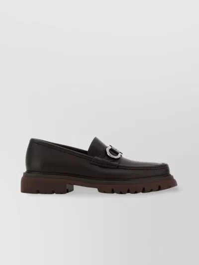 Ferragamo Suede Loafers In Brown