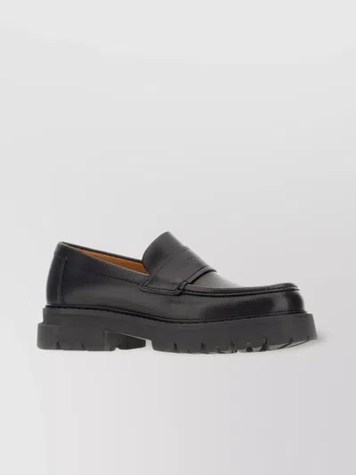 FERRAGAMO CHUNKY SOLE ROUND TOE LOAFERS