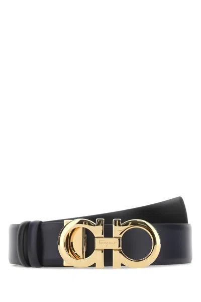 ベルト SALVATORE FERRAGAMO Cintura Ferragamo Midnight Blue Reversible Belt In Mirtonero | ModeSens