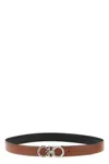Ferragamo Reversible Gancini Belt Adjustable Length In Brown