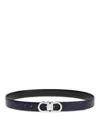 Ferragamo Gancini-buckle Leather Belt In Blue