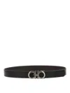 Ferragamo Reversible Leather Belt Iconic Buckle In Black