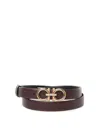 Ferragamo Gancini Adjustable And Reversible Belt In Brown
