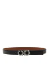 Ferragamo 'gancini' Reversible Belt In Black