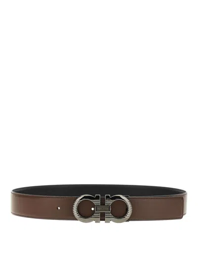 Ferragamo Gancini Belts Beige In Multicolour