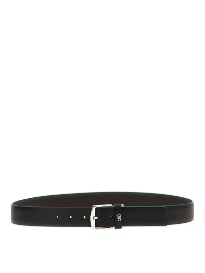 Ferragamo Reversible Leather Belt In Black