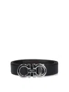 Ferragamo Reversible Belt Gancini In Black