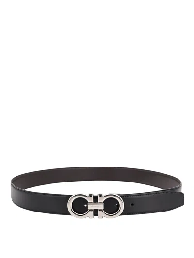 Ferragamo Leather Belt With Hooks Buckle