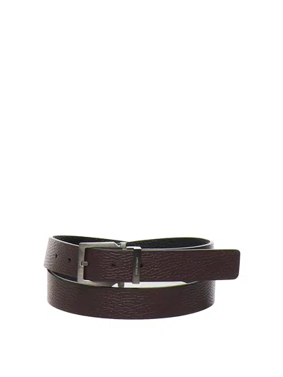 Ferragamo Reversible And Adjustable Belt In Black