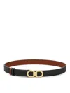 Ferragamo Reversible Belt Duo Adjustable Length Design In Black