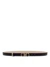 Ferragamo Black Reversible Gancini Belt In Black
