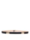 Ferragamo Extendable Hug Belt In Black Leather In Black