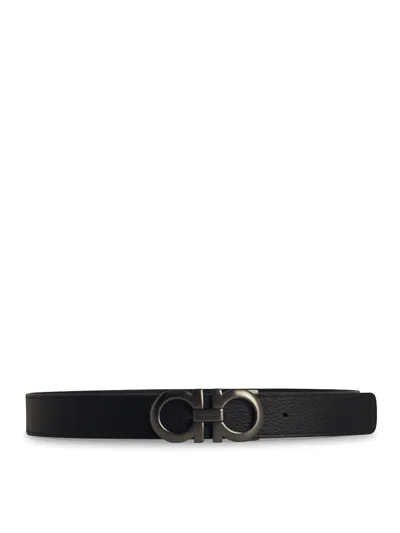 Ferragamo Reversible Black Leather Belt