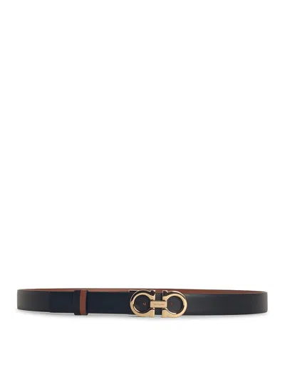 Ferragamo Low Black Leather Belt