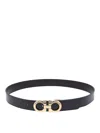 Ferragamo Men's Reversible And Adjustable Gancini Belt In Black