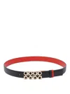 Ferragamo Women Adjustable And Reversible Woven Gancini Belt In Black