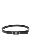 Ferragamo Men Reversible Gancini Belt In Black