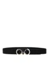 Ferragamo Reversible Belt Featuring 'gancini' Buckle In Black