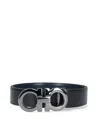 Ferragamo Gancini Leather Belt In Black