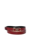 Ferragamo Gancini Reversible And Adjustable Belt In Red