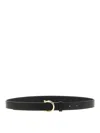 Ferragamo Black Gancini Solid Belt In Black