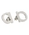 Ferragamo Circular Minimalist Bijoux Earrings With Silver-tone Finish In Metallic