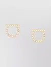 Ferragamo Circular Crystal Stud Earrings