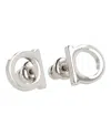 Ferragamo Circular Minimalist Bijoux Earrings With Silver-tone Finish In Metallic