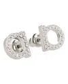 Ferragamo Circular Silver-tone Bijoux Earrings With Glass Accents In Metallic