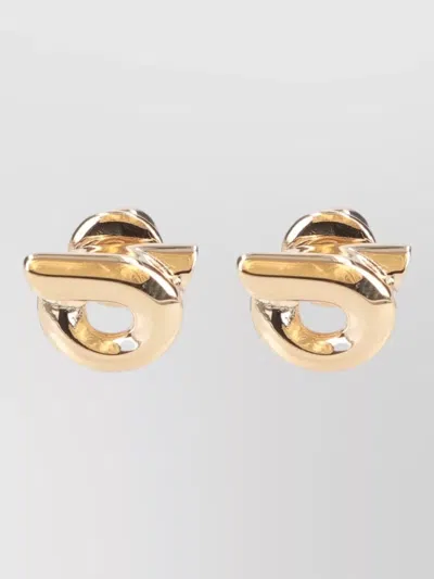 Ferragamo Circular Stud Earrings Refined Round Shape In Gold