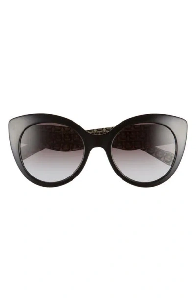 Ferragamo Classic 54mm Gradient Cat Eye Sunglasses In Black/grey Gradient