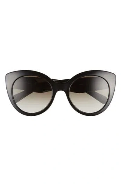 Ferragamo Classic 54mm Gradient Cat Eye Sunglasses In Black/grey Gradient